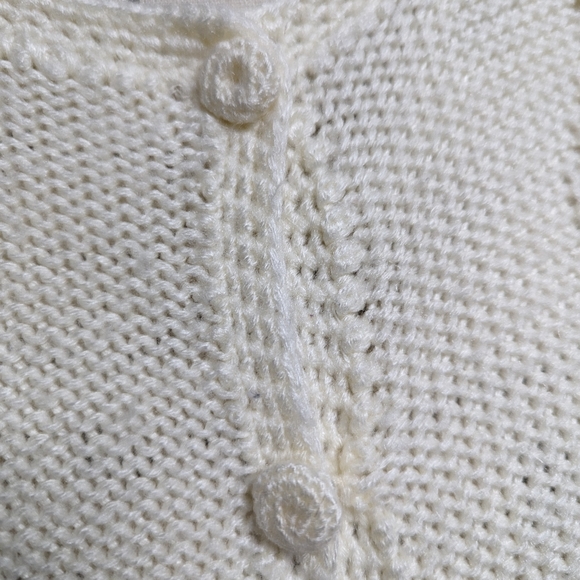 1950s Cream Embroidered Cardigan. Bonnie Lee Division Of Leroy. Medium. 655 - Picture 6 of 9